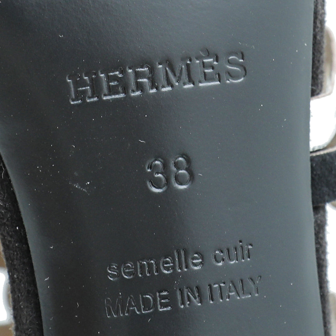 Top quality Hermes Bicolor Chaine D'ancre Romy Sandals 38