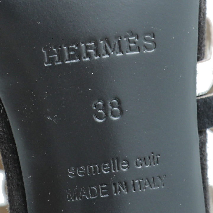 Top quality Hermes Bicolor Chaine D'ancre Romy Sandals 38