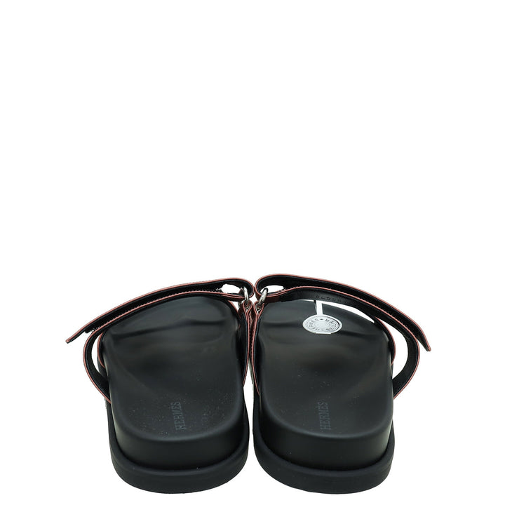 Top quality Hermes Bois De Rose Satin Chypre Sandals 36.5