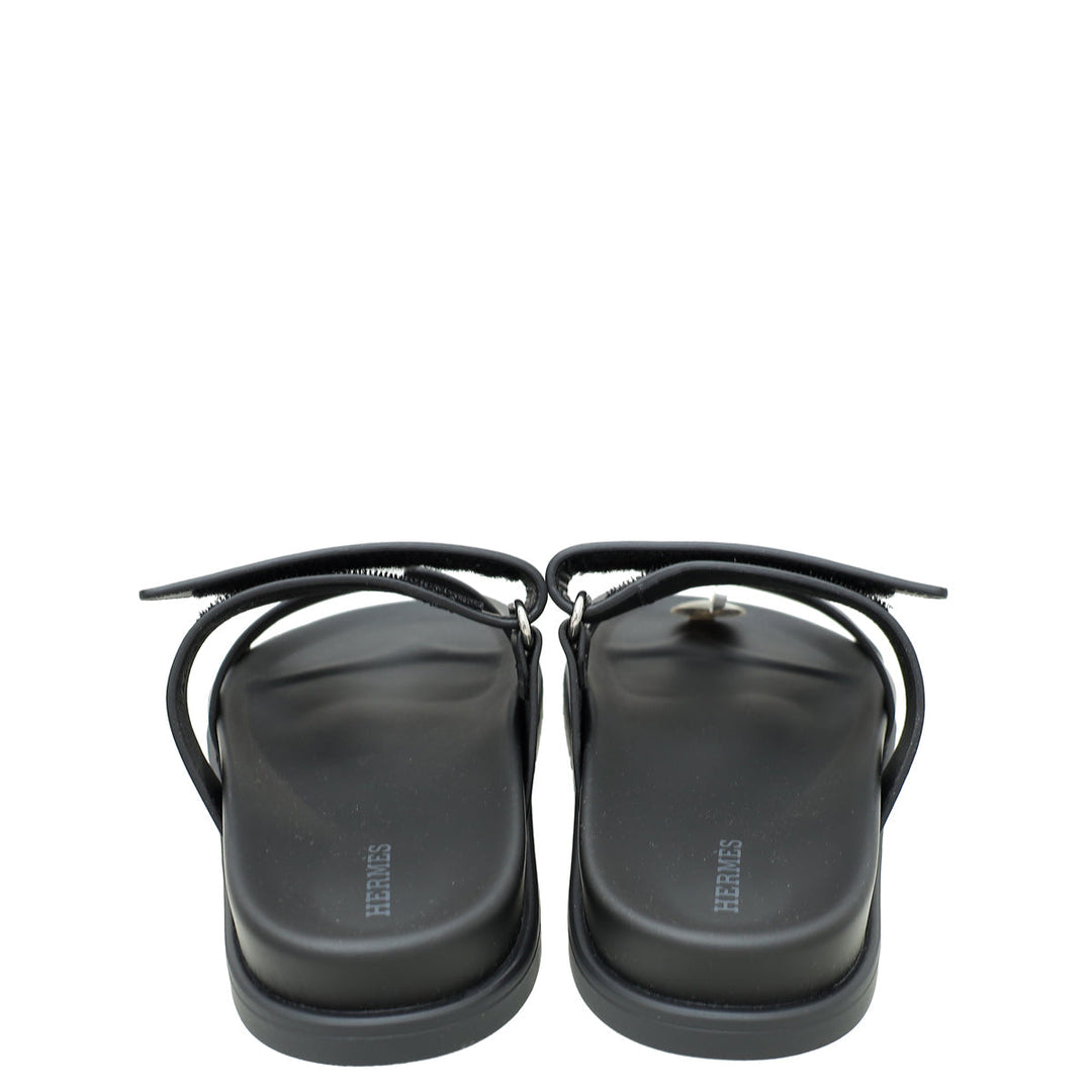 Top quality Hermes Noir Chypre Sandals 36