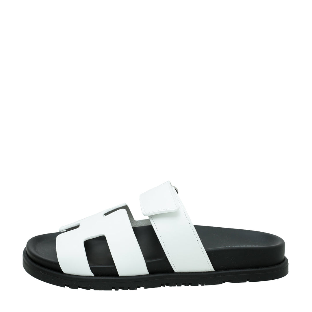Hermes Blanc Chypre Sandals 36