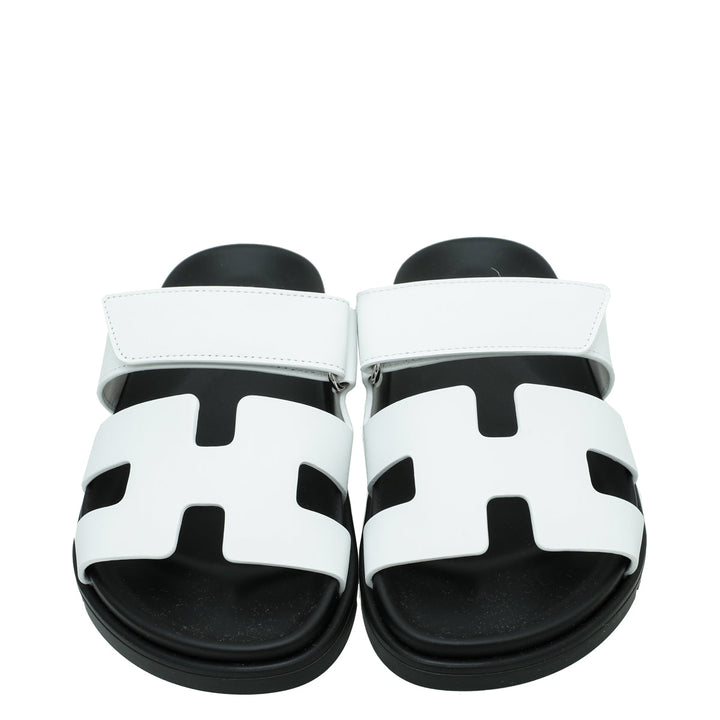 Hermes Blanc Chypre Sandals 36