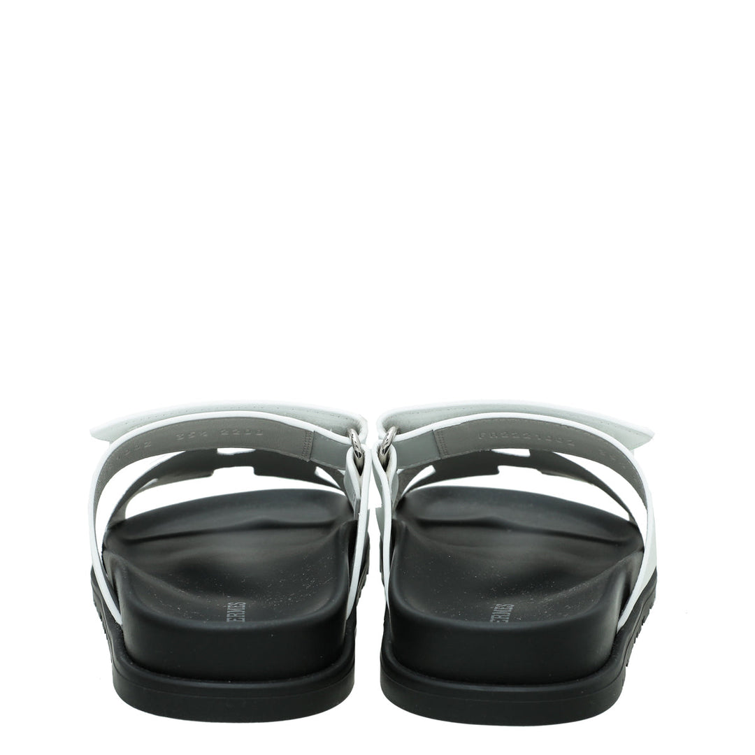 Hermes Blanc Chypre Sandals 36