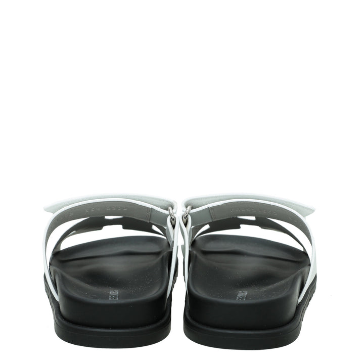 Hermes Blanc Chypre Sandals 36