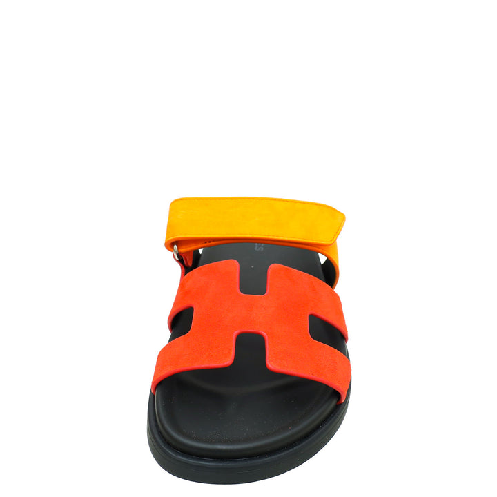 Top quality Hermes Bicolor Suede Chypre Sandal 36