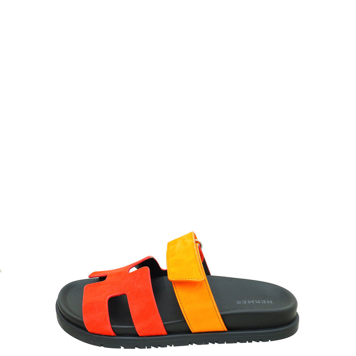 Top quality Hermes Bicolor Suede Chypre Sandal 36