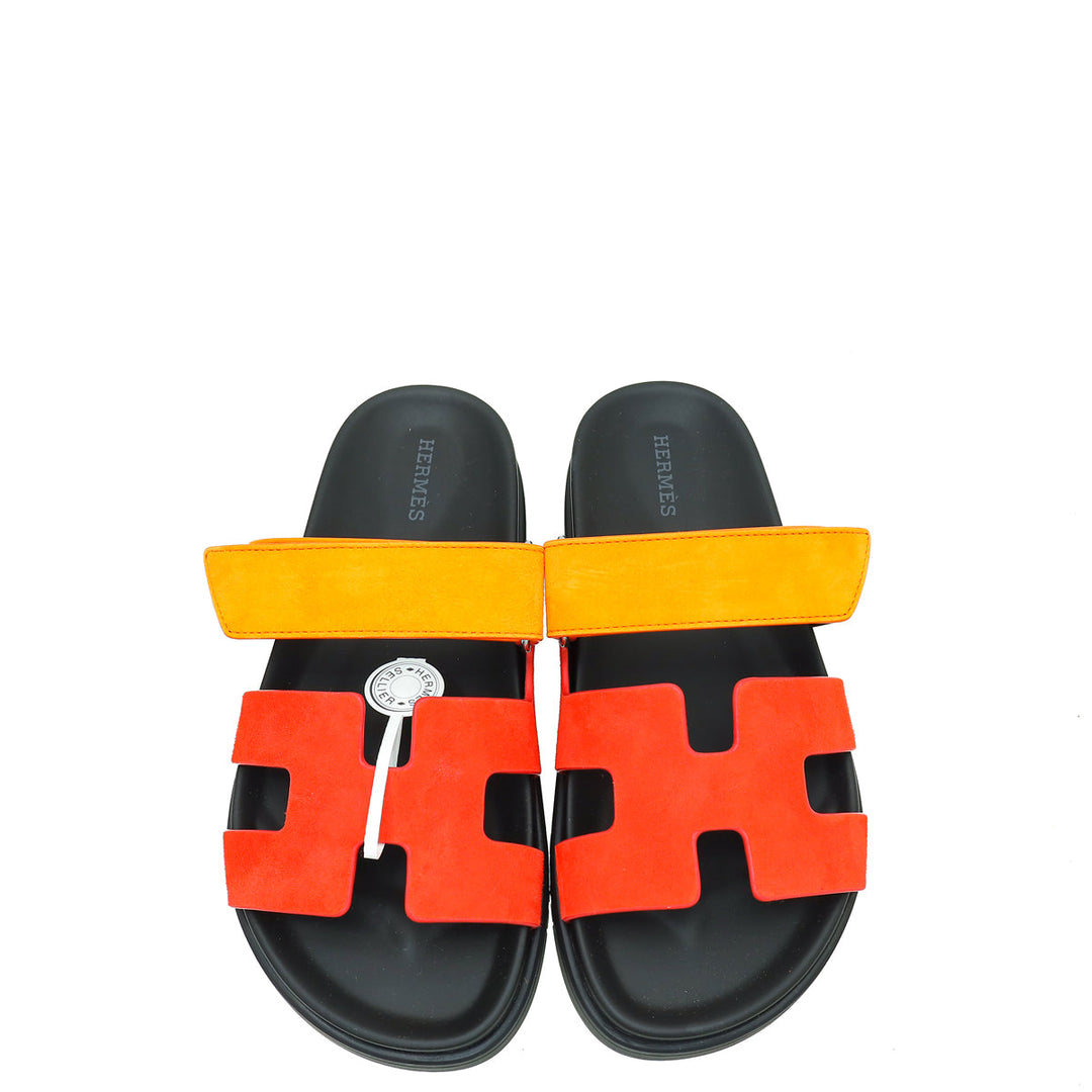 Top quality Hermes Bicolor Suede Chypre Sandal 36