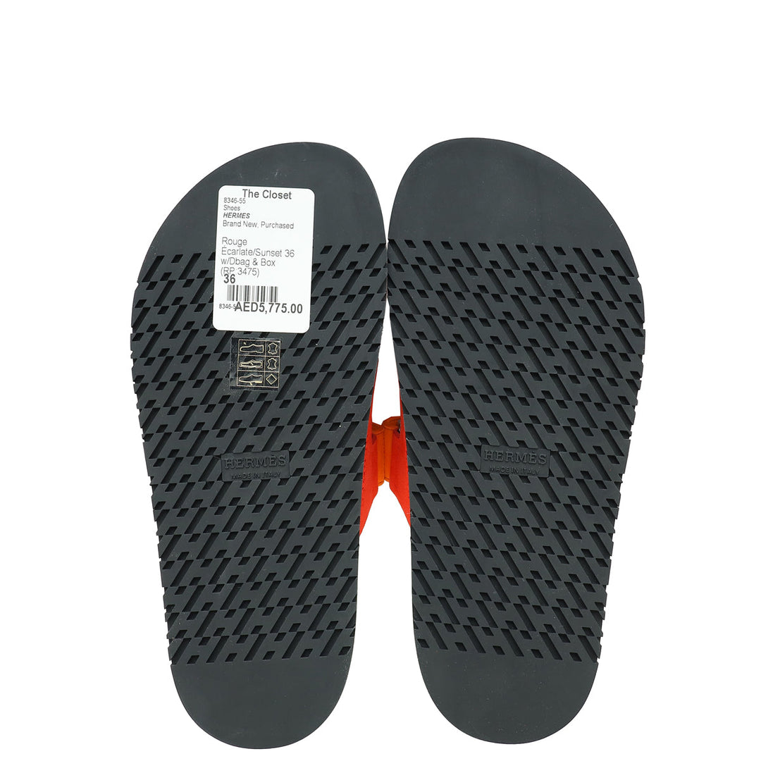 Hermes Bicolor Suede Chypre Sandal 36