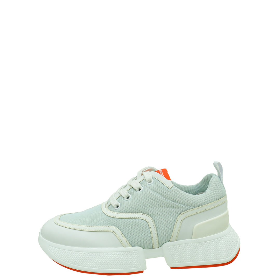 Hermes Tricolor Mesh Pique and Calfskin Giga Sneaker 37