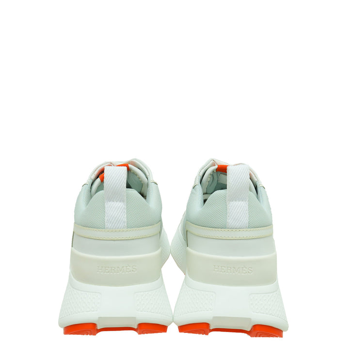 Top quality Hermes Tricolor Mesh Pique and Calfskin Giga Sneaker 37