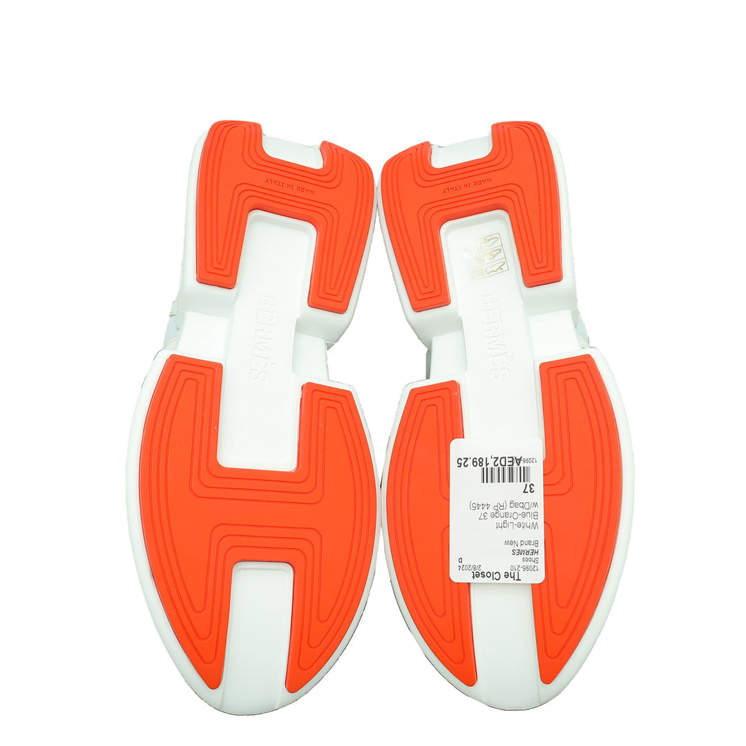Top quality Hermes Tricolor Mesh Pique and Calfskin Giga Sneaker 37