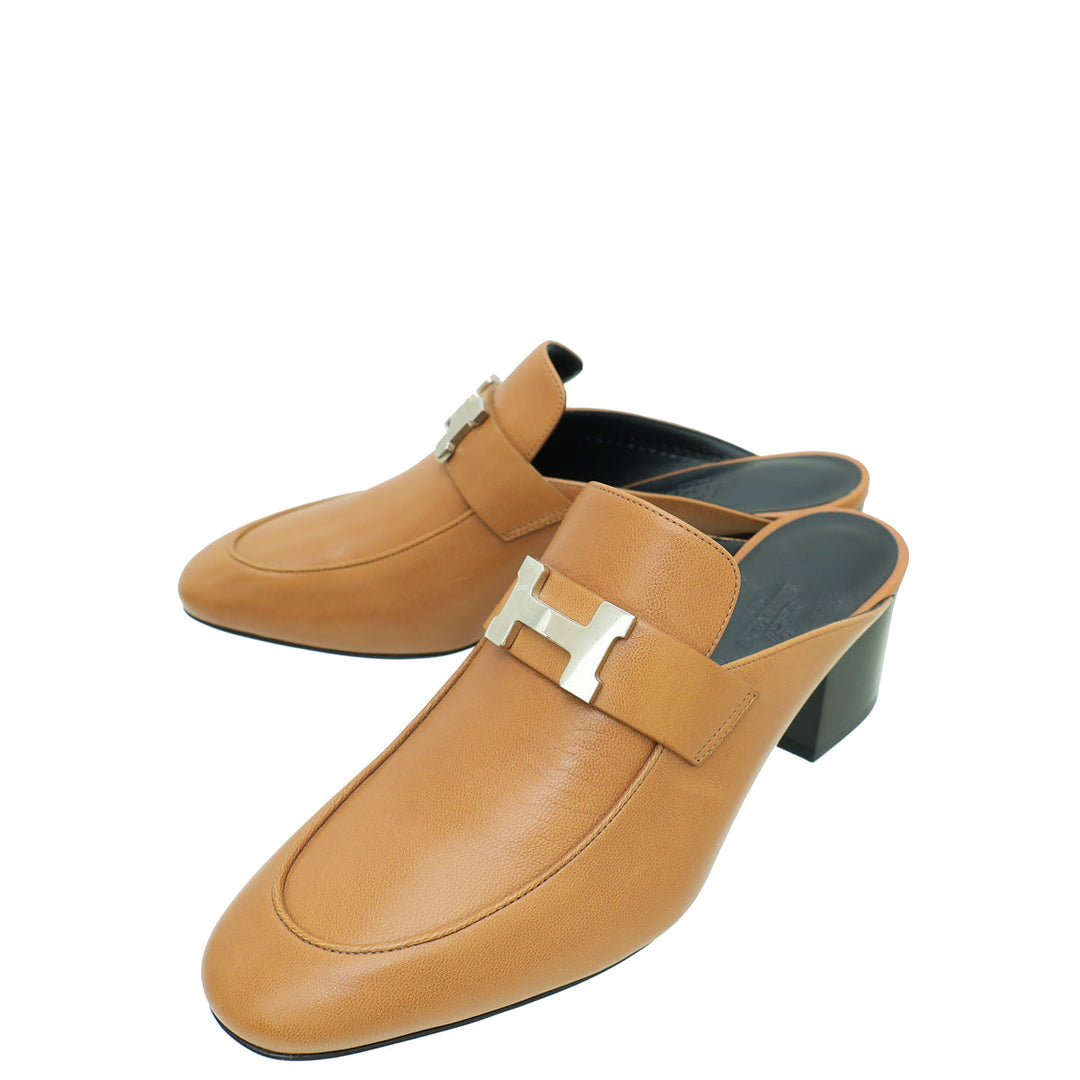 Top quality Hermes Taupe Paradis Mule 37