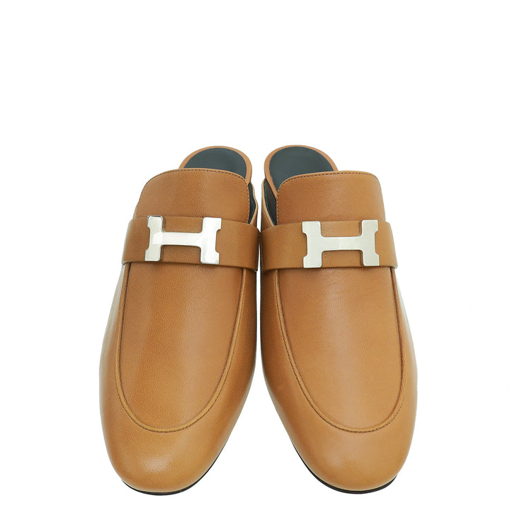 Top quality Hermes Taupe Paradis Mule 37