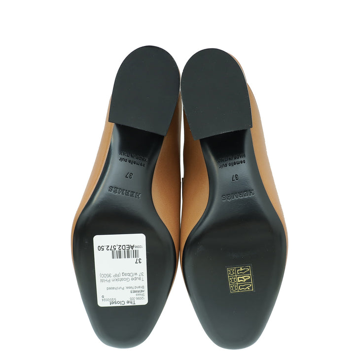 Top quality Hermes Taupe Paradis Mule 37