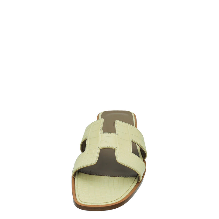 Top quality Hermes Vanille Matte Alligator Oran Sandal 38