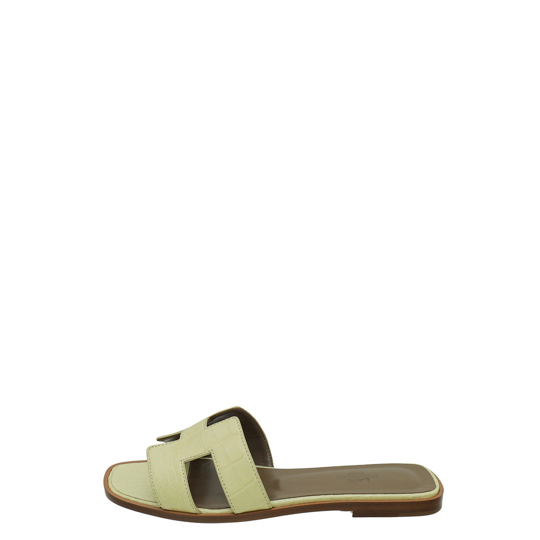 Top quality Hermes Vanille Matte Alligator Oran Sandal 38