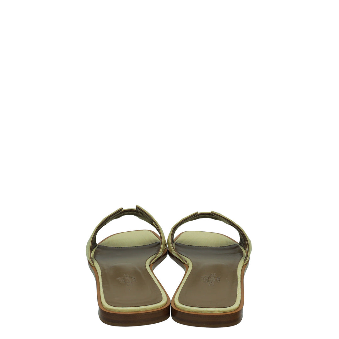 Top quality Hermes Vanille Matte Alligator Oran Sandal 38