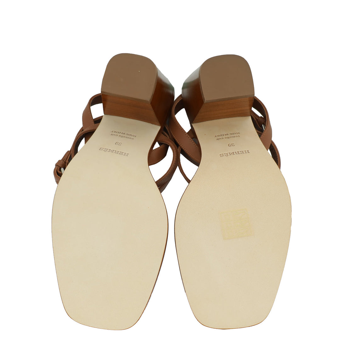 Top quality Hermes Gold Ivresse 65 Sandal 39