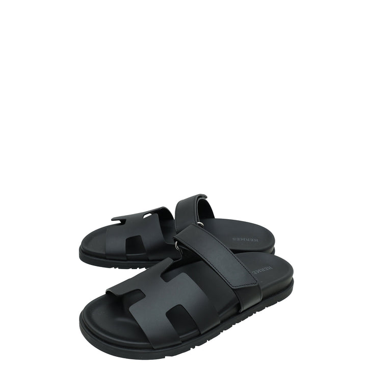 Hermes Noir Chypre Sandal 42.5