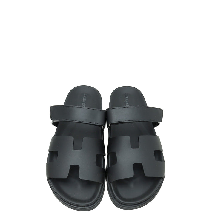 Hermes Noir Chypre Sandal 42.5