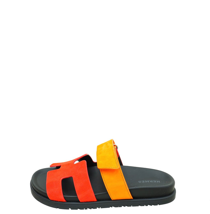Top quality Hermes Bicolor Suede Chypre Sandal 36
