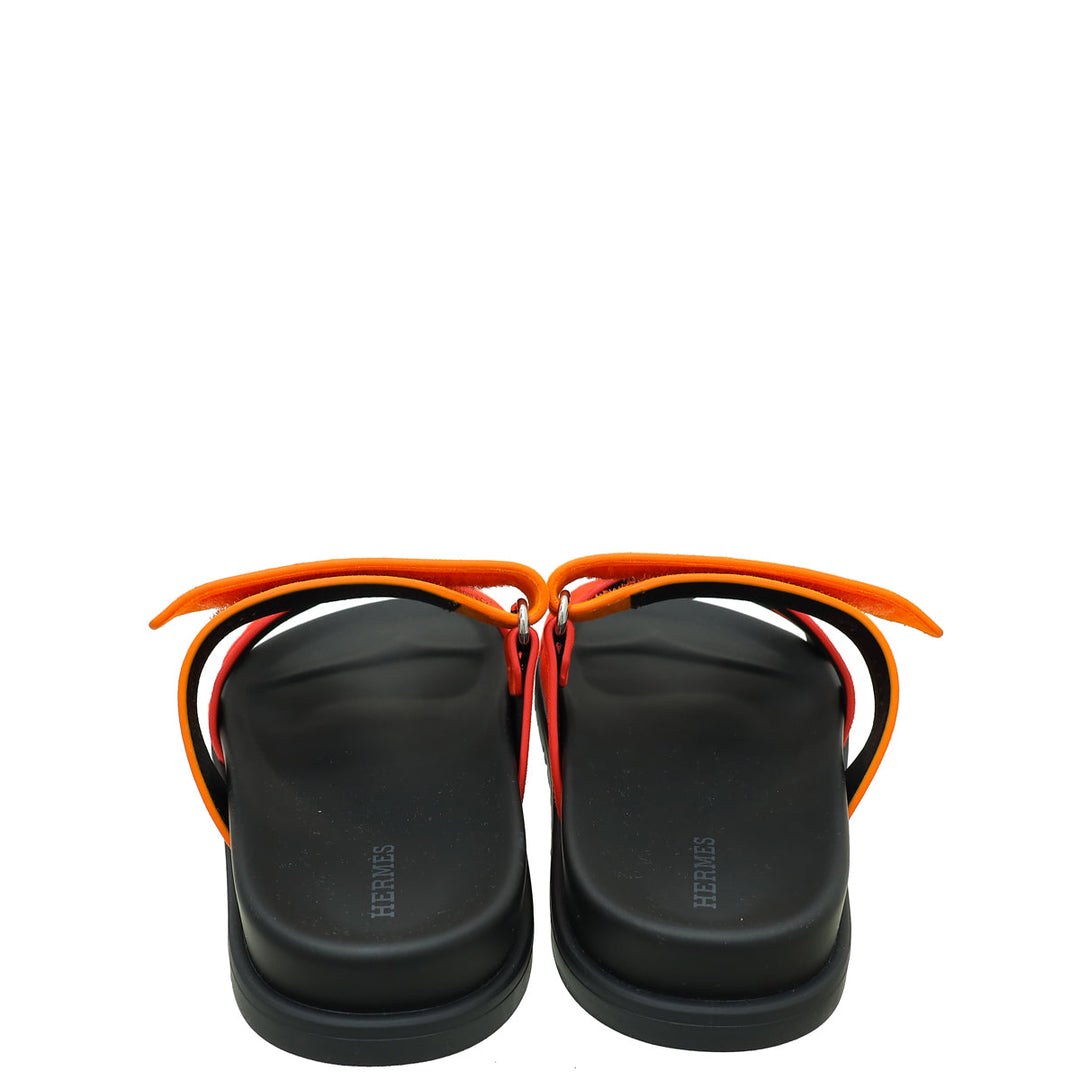 Top quality Hermes Bicolor Suede Chypre Sandal 36