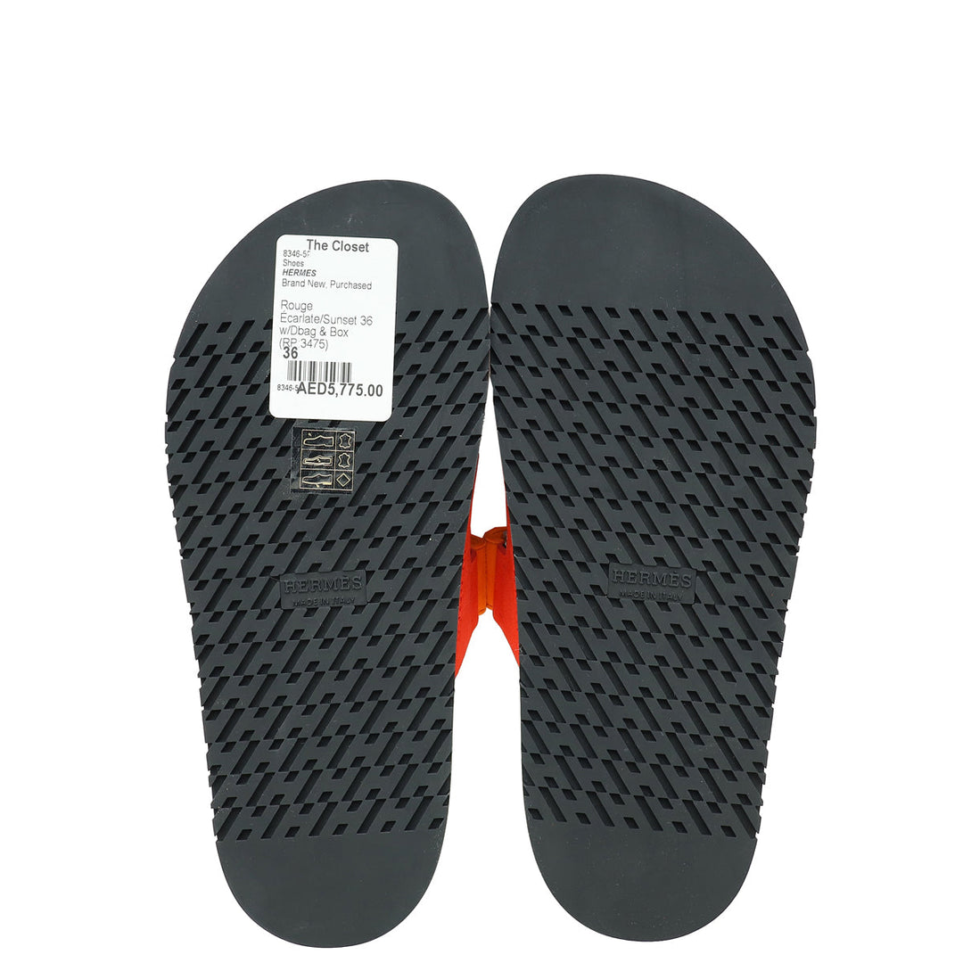 Hermes Bicolor Suede Chypre Sandal 36