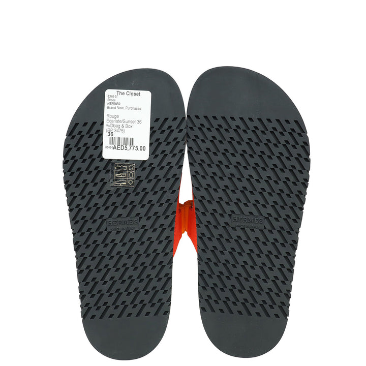 Hermes Bicolor Suede Chypre Sandal 36