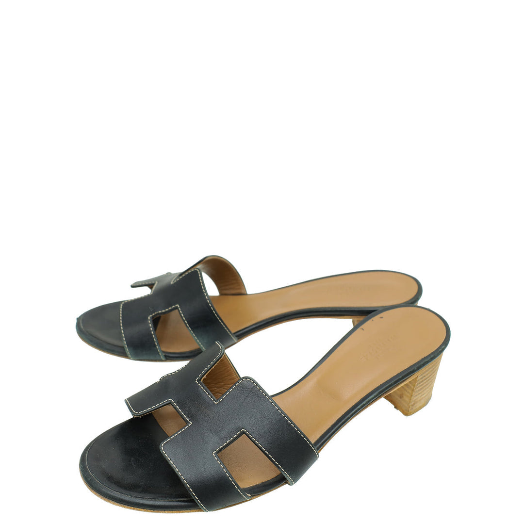 Top quality Hermes Noir Oasis Sandal 36.5