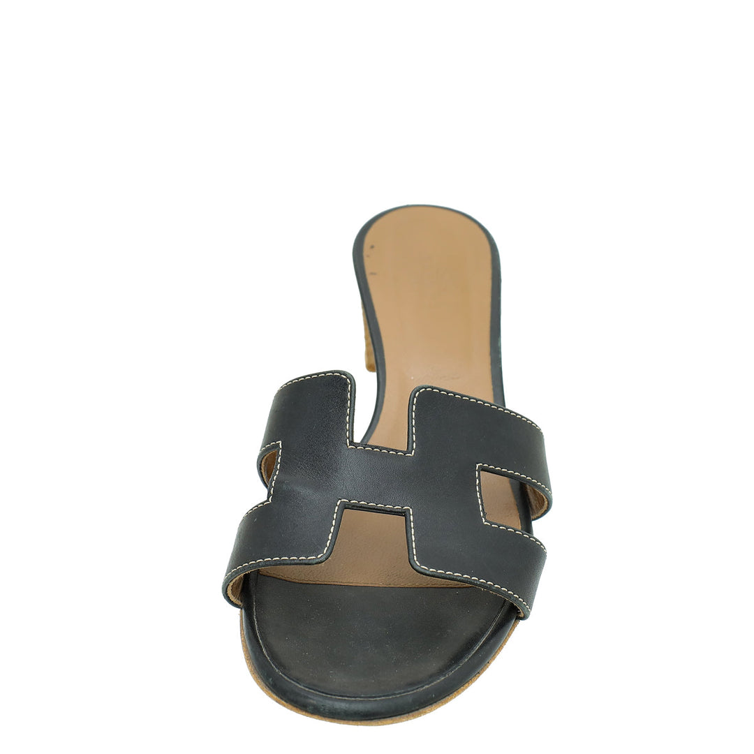 Top quality Hermes Noir Oasis Sandal 36.5