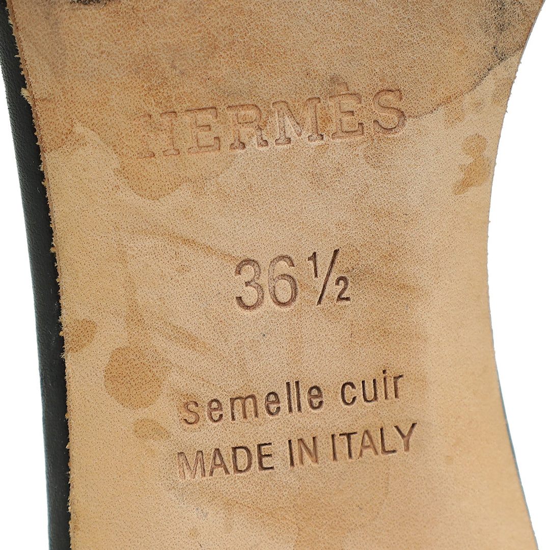 Top quality Hermes Noir Oasis Sandal 36.5