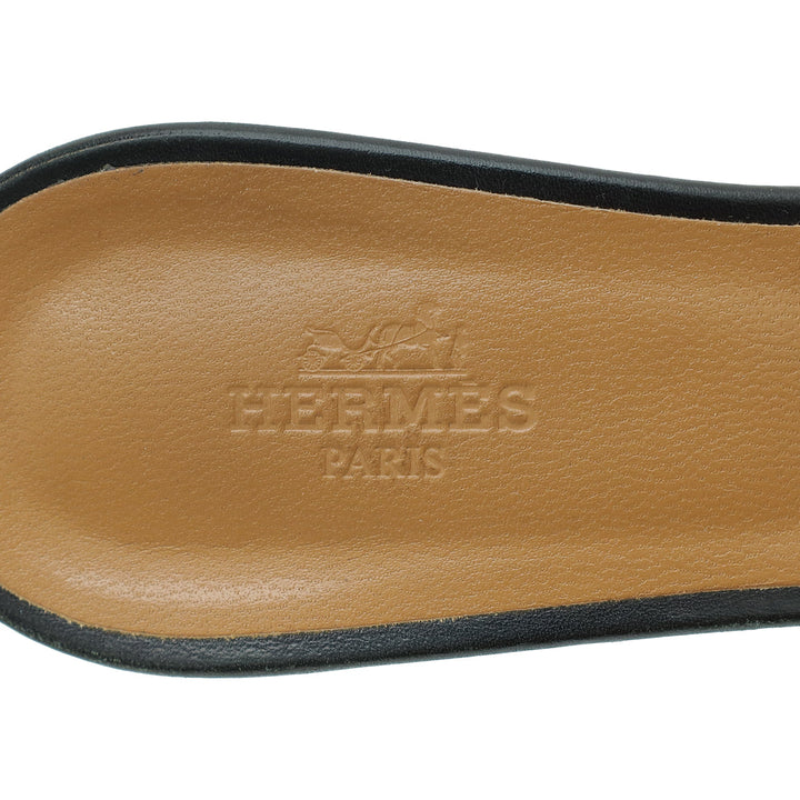 Top quality Hermes Noir Oasis Sandal 36.5