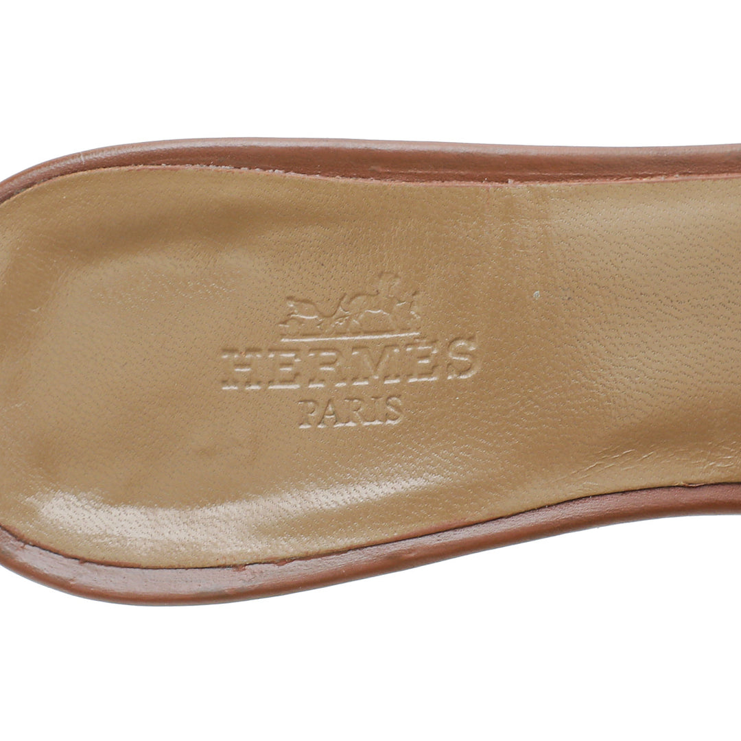 Hermes Gold Oasis Sandal 36
