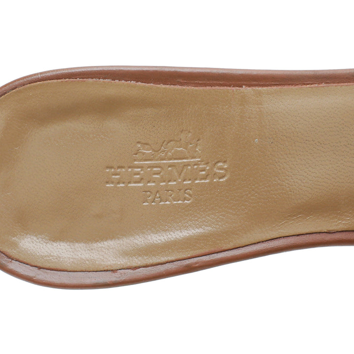Hermes Gold Oasis Sandal 36
