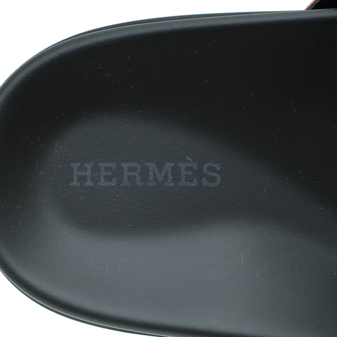 Top quality Hermes Bois De Rose Satin Chypre Sandals 36