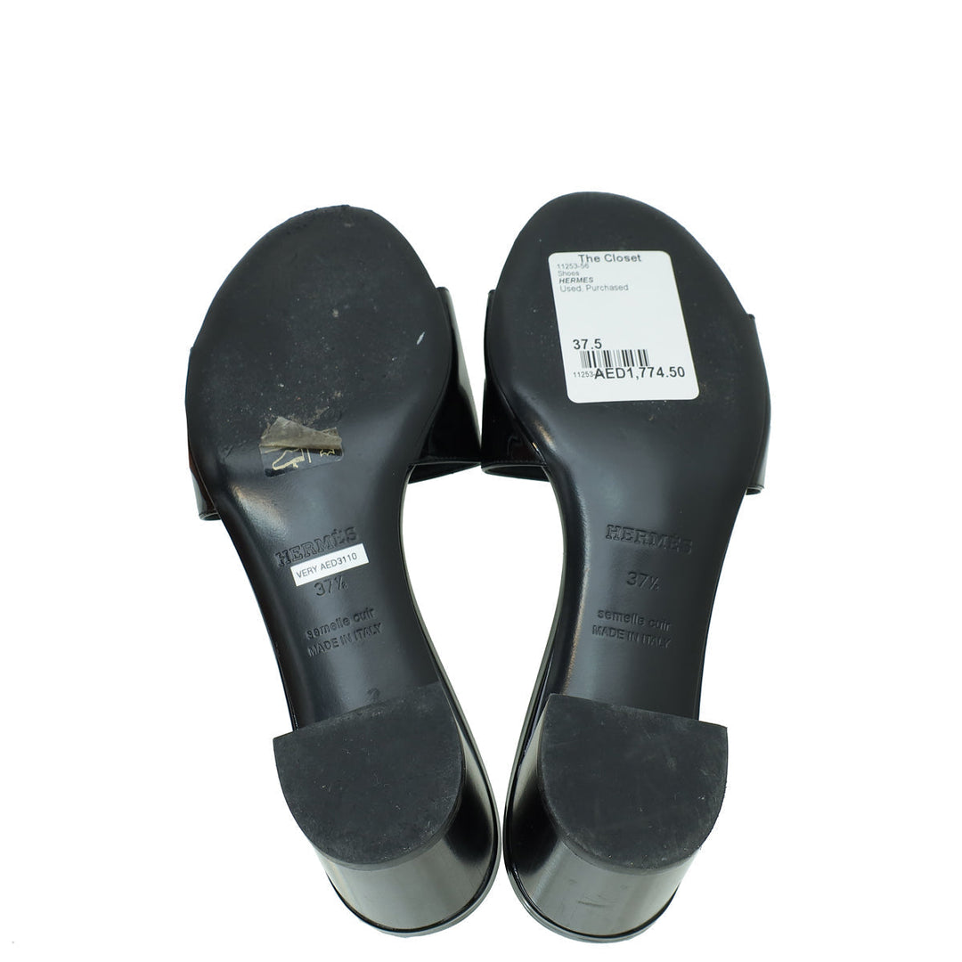 Top quality Hermes Noir Very Sandals 37.5