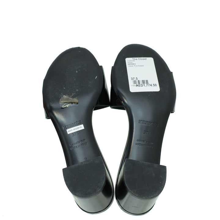 Top quality Hermes Noir Very Sandals 37.5