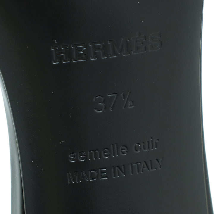 Hermes Noir Very Sandals 37.5