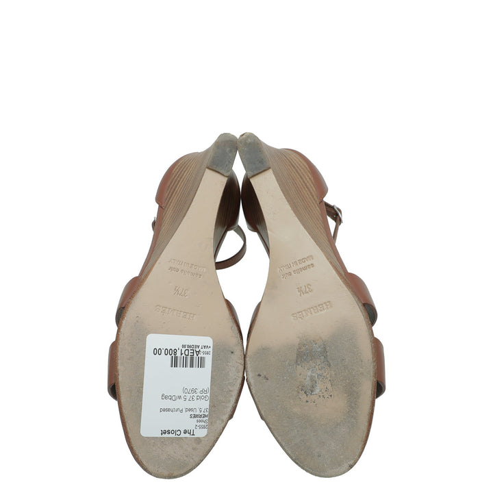 Hermes Gold Legend Sandal 37.5