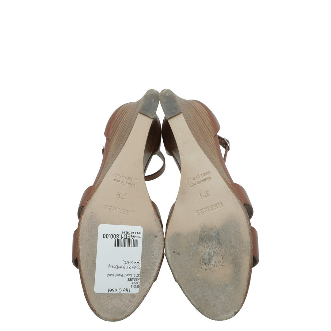 Top quality Hermes Gold Legend Sandal 37.5
