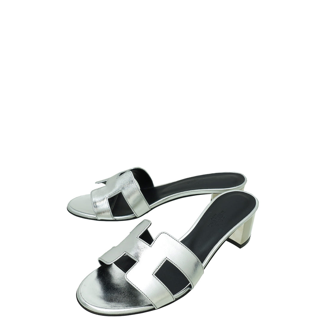 Top quality Hermes Gris Argenté Oasis Sandal 37