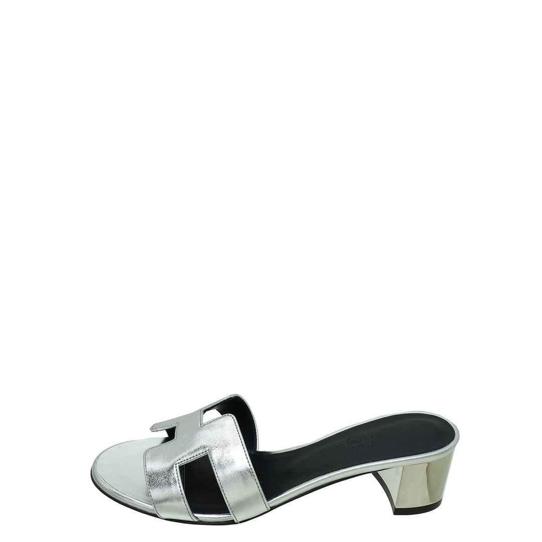 Top quality Hermes Gris Argenté Oasis Sandal 37