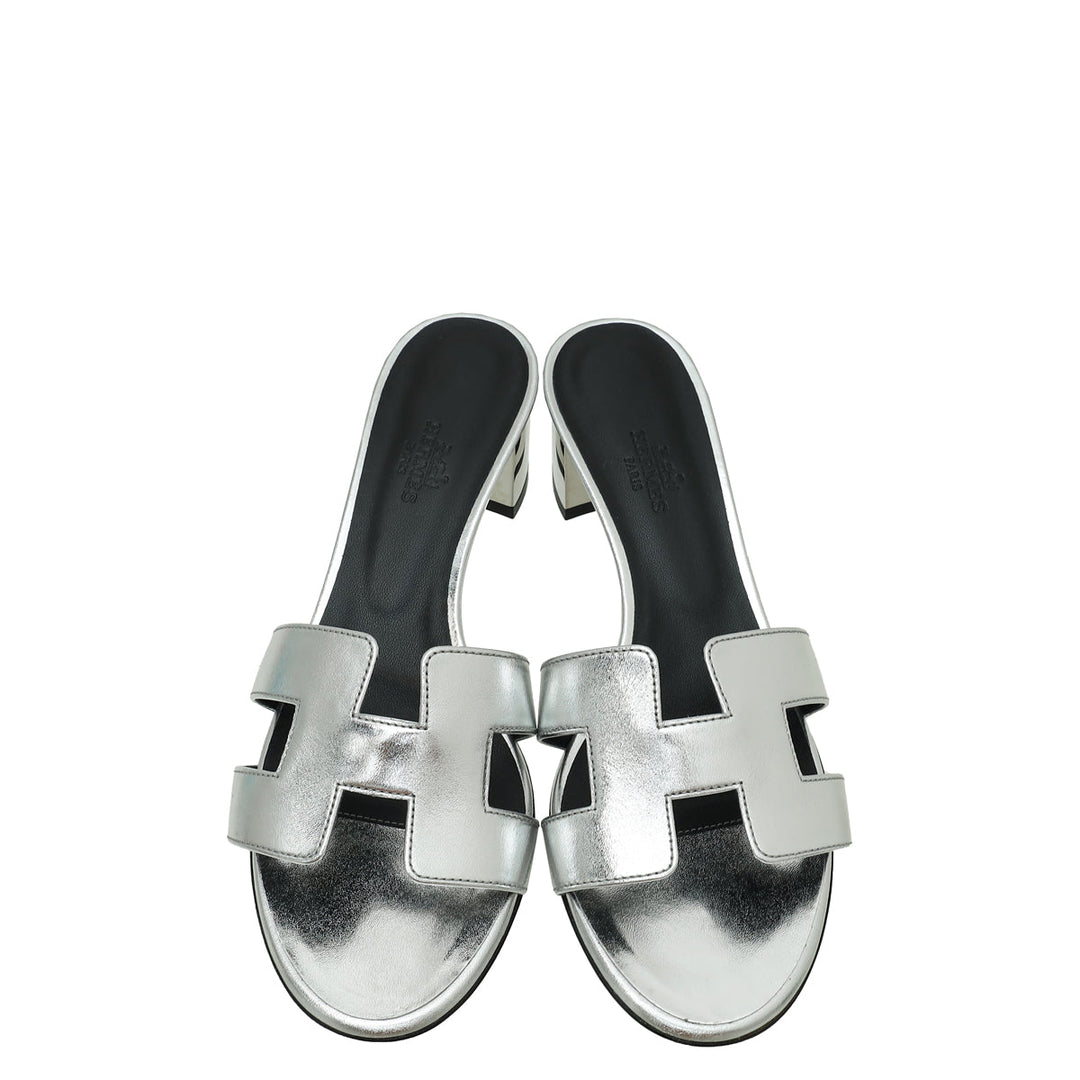 Top quality Hermes Gris Argenté Oasis Sandal 37