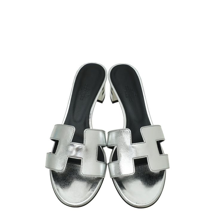 Top quality Hermes Gris Argenté Oasis Sandal 37