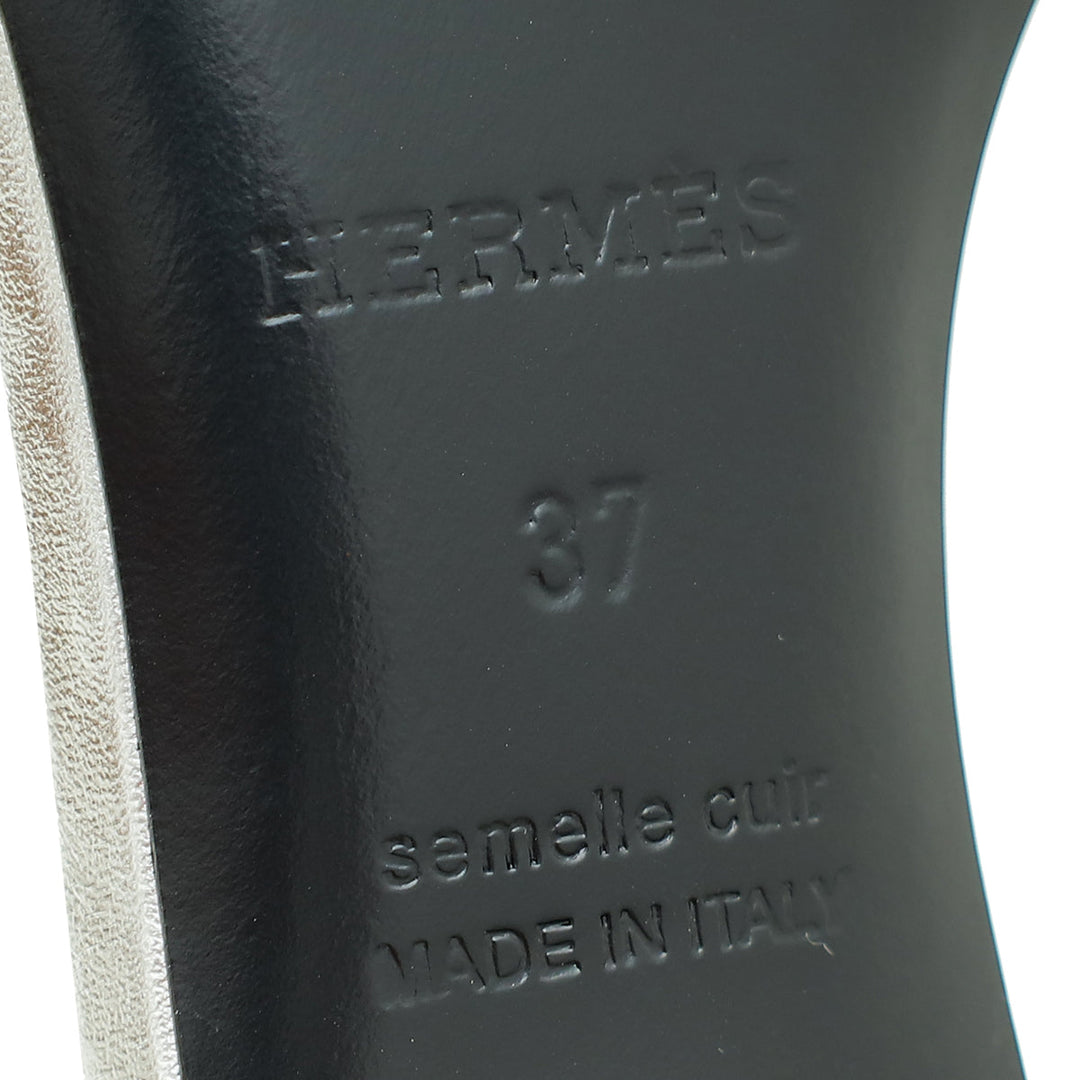 Top quality Hermes Gris Argenté Oasis Sandal 37