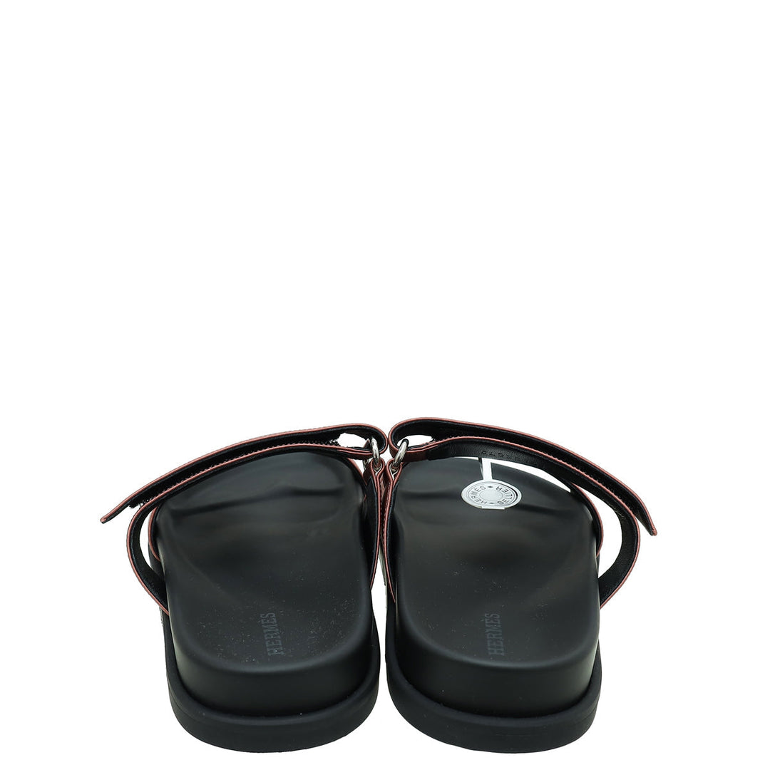 Hermes Bois De Rose Satin Chypre Sandals 37