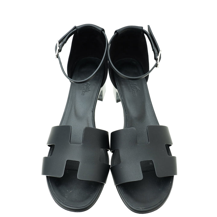 Hermes Noir Encens 50 Sandal 38.5