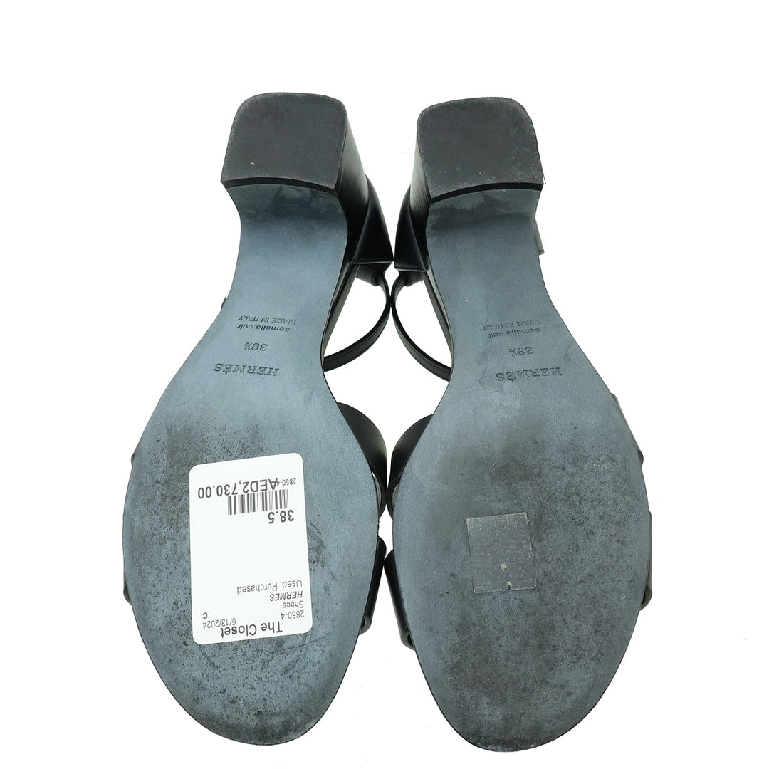 Top quality Hermes Noir Encens 50 Sandal 38.5