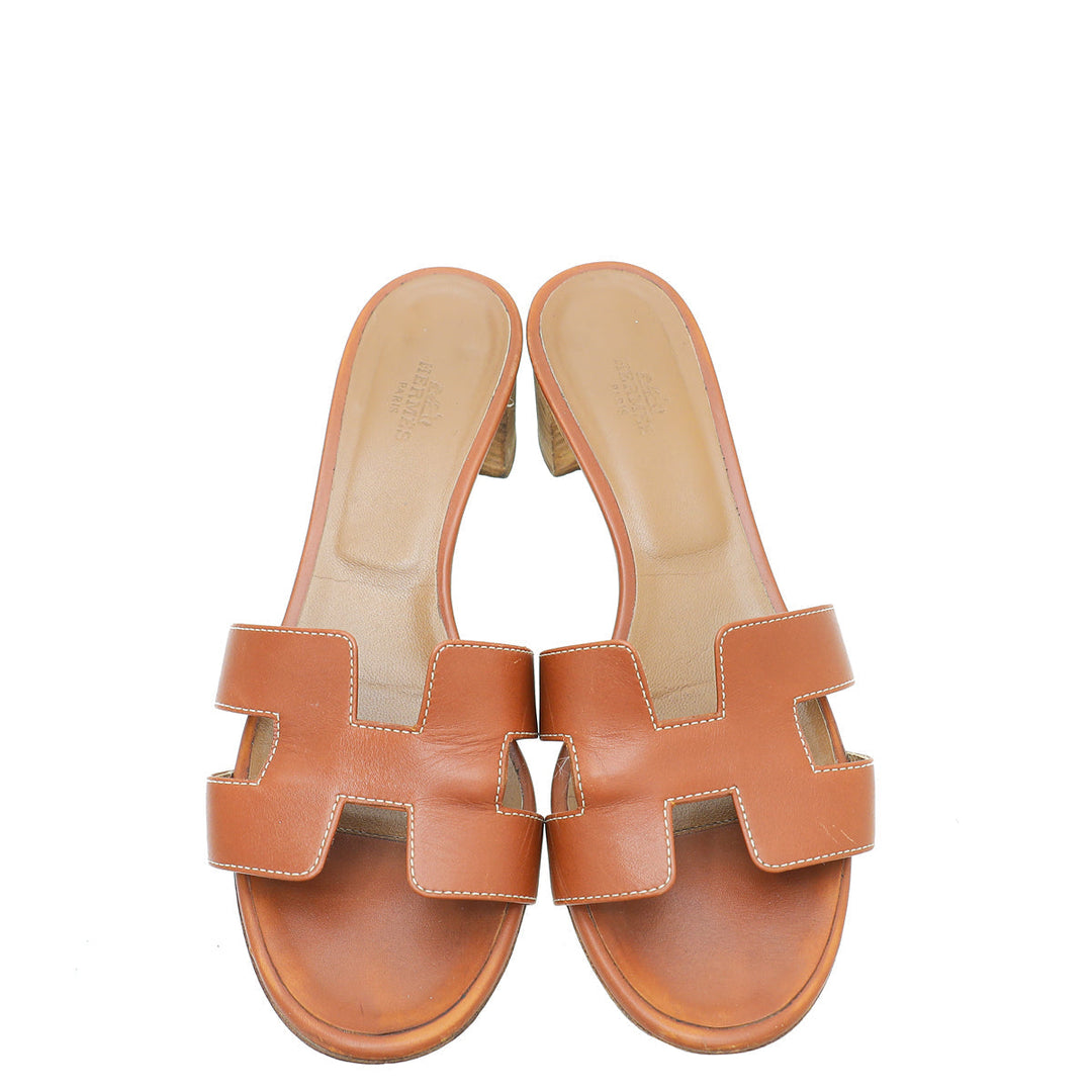 Hermes Gold Box Oasis Sandal 38