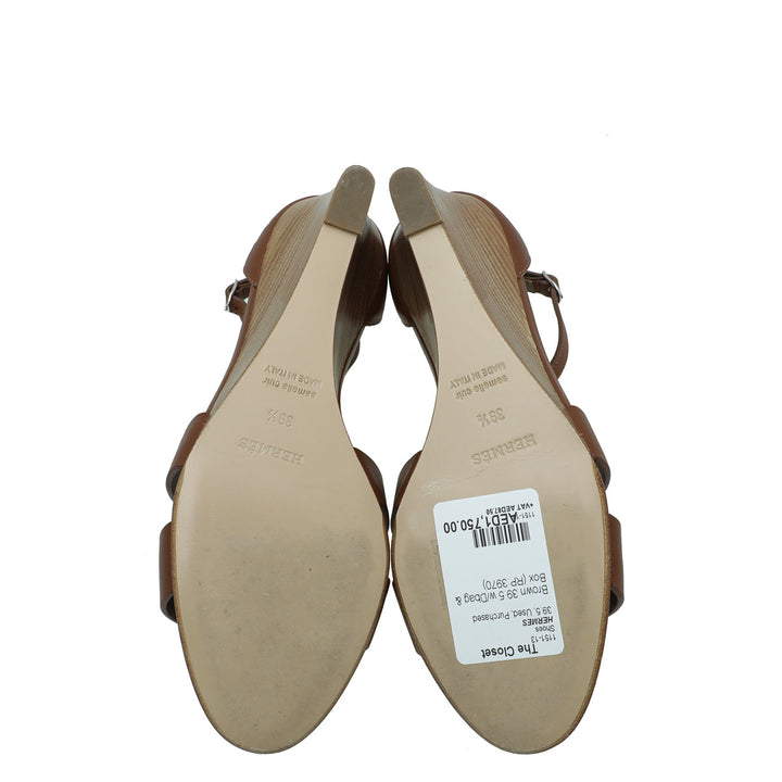 Top quality Hermes Brown Legend Sandals 39.5